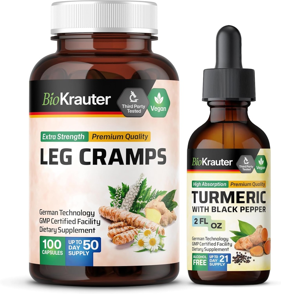 Kramp noge 100 kapsul & kurkuma Tinktura 2 Fl. Oz.