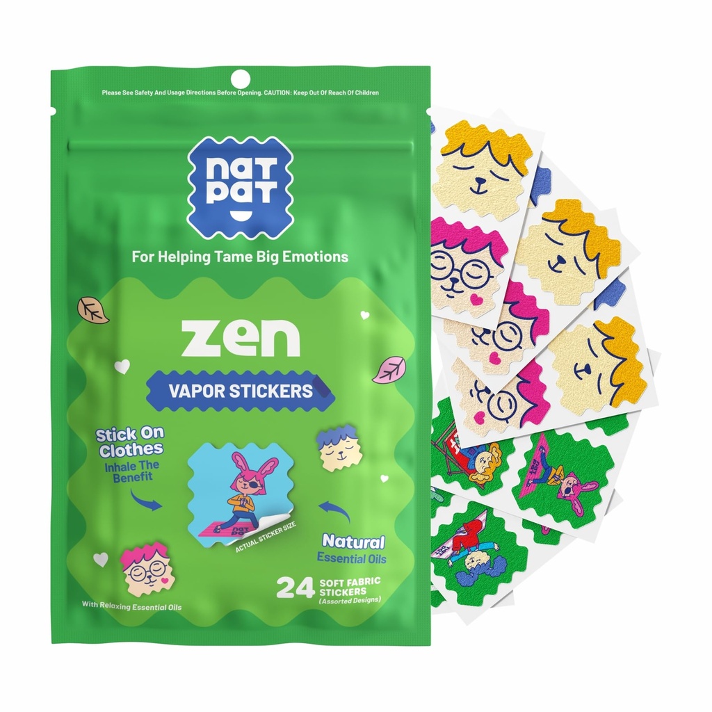 NATPAT Zen Patch Mood Umirjanje Nalepke za otroke in odrasle - Kemična in brez zdravil, Mood podpora za sprostitev, mir in čustveno ureditev - BuzzPatch naravna Patch (24 Pack)
