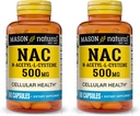 MASON NATURAL NAC N-Acetil L-Cysteine 500 mg - podpira celično zdravje, imunski sistem, za splošno Wellness, 60 kapsul (paket po 2)