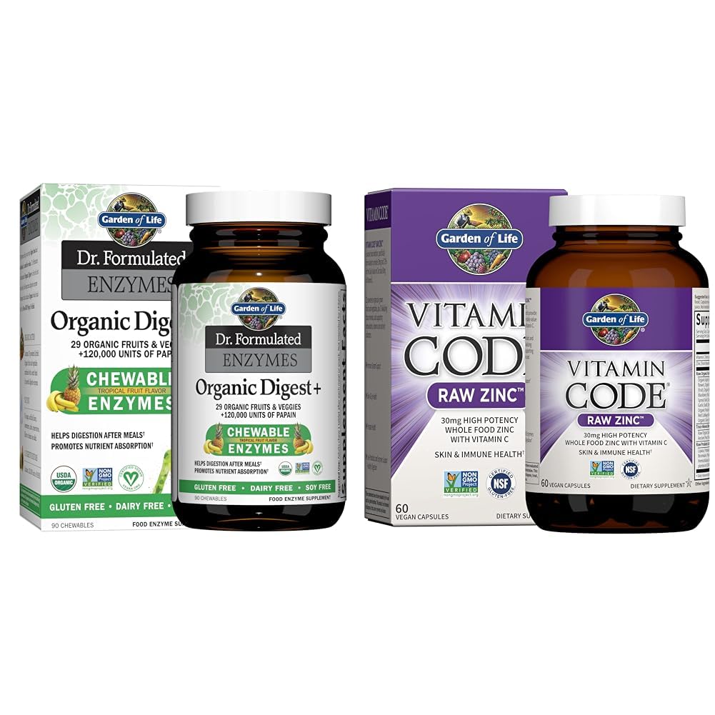 Vrt življenja Dr Formulirani prebavni encimi s Papain, Bromelain & cink dopolnila 30mg visoko Potencial surovi cink in vitamin C multimineralni dodatek