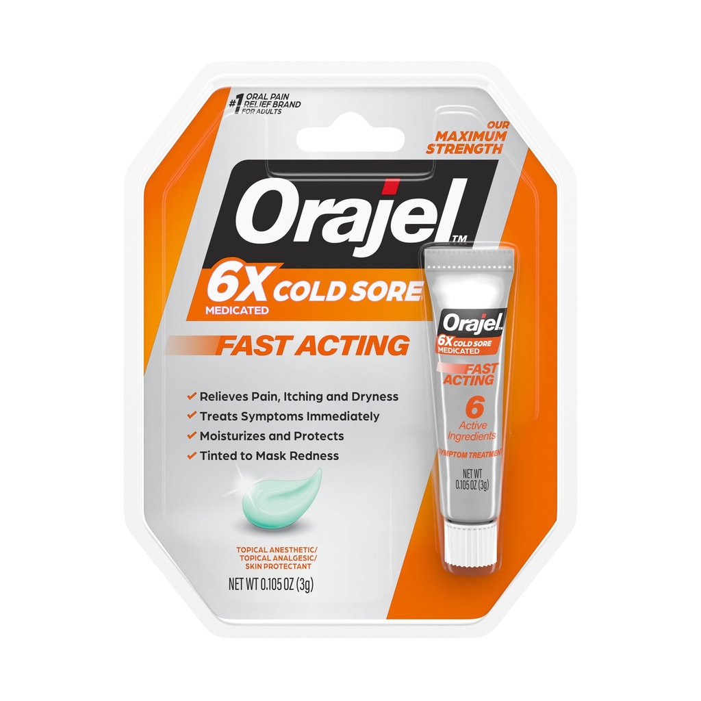 Orajel Moisturelock Cold Sore Symptom Treatment, Cream 0,105 oz (Packaging May Vary)