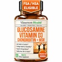 Glukozamin Chondroitin z vitaminom D3 2000IU – FSA Upravičeni skupni dodatki za moške in ženske – skupno zdravje, lasje kože nohti, zdravje kosti in udobje z MSM, Vit D, Bromelain & Boswellia – 120 Tabs