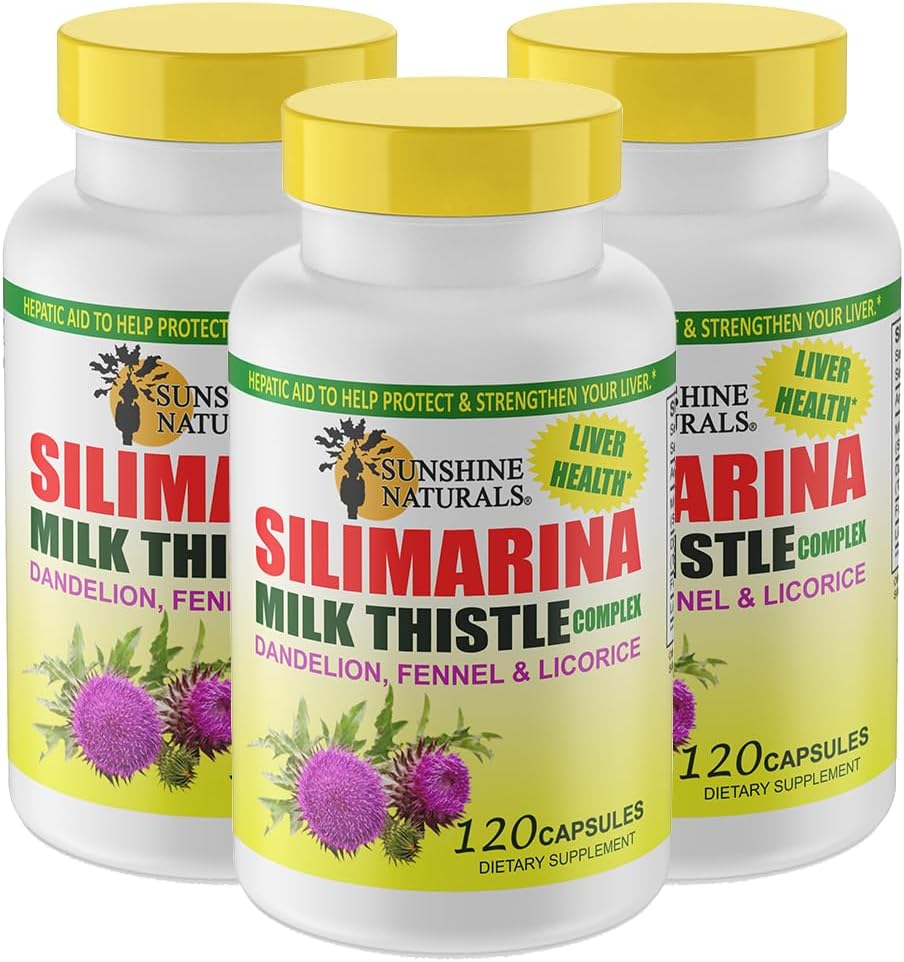 Sunshine Naturals Milk Thistle Complex. Jetra Health Podpora, Razstrupljanje, Antioksidant obrambo, in naravna funkcija povečanje. Spodbuja prebavno zdravje. 600 mg 120 kapsul. Pakiranje po 3.