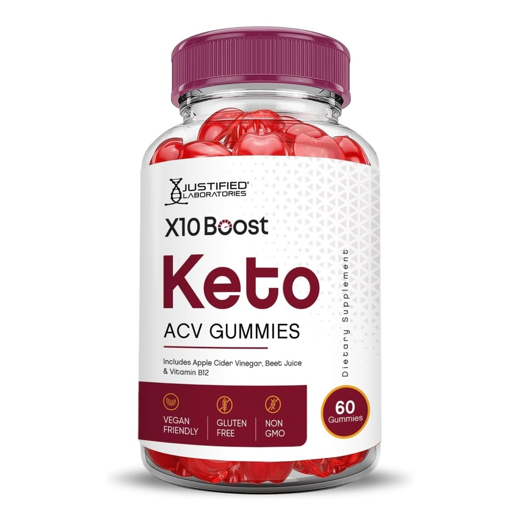 Upravičeni laboratoriji X10 Boost Keto ACV Apple Cider Vinegar Boost Oblikovana z Granatni beet Juice v prahu B12 Vegan Non GSO 60 Gumies