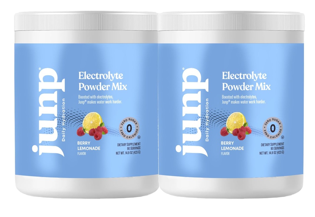 JUNP elektroliti v prahu brez sladkorja brez ogljikovih hidratov – sveža jagodna limonada Keto Drink Mix - Kalijev in sol Elektrolit Hidracija v prahu nič kalorij sladkor brez elektrolita v prahu, 90 serviranja (Pack po 2)