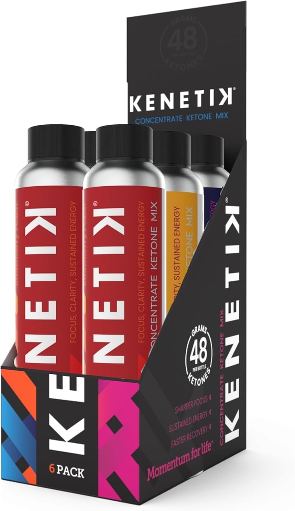 KENETIK Ketone Drink Mix, Exogene Ketones Mešanica, Keto, Kofein & Sugar, Veganski dodatek za čisto energijo in duševno fokus, Coffee Alternative z D-BHB - Variety, 6PK
