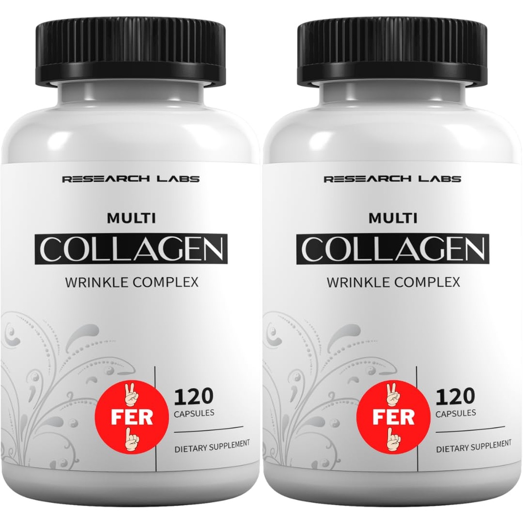 Raziskovalni laboratoriji 2 za 1 Promo 240 Colagen tablete - 6000 mg na dan. Trava Fed proti staranju podpora za kožo, sklepov, Tendoni, kosti, lase in nohte. Paleo Friendly. Kolagen Peptides Powder dodatek...