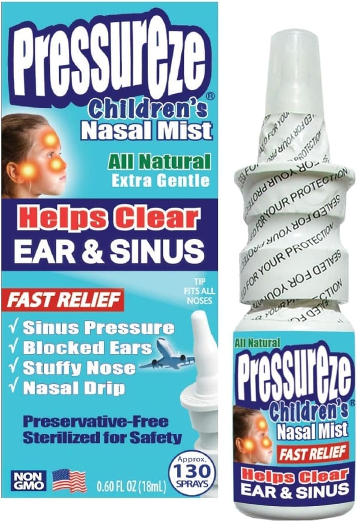 Tlakeze All Natural Conservative-free Sterile Nasal Spray za otroke - Fast Relief Nasal Spray - za Sinus Alergies & Congestion 