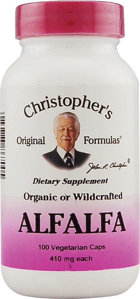 Christopherjeva Alfalfa - 410 mg - 100 vegetarijanskih kapsul