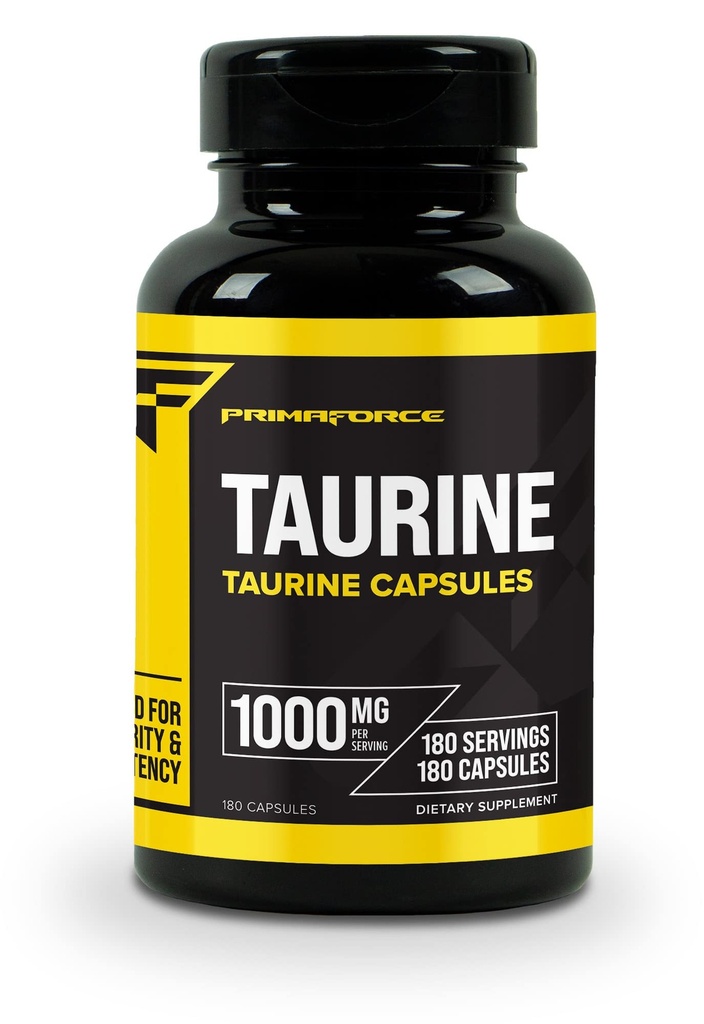 Primaforce Taurin 1000 mg kapsule, 180 pokrovčkov, brez GMO in gluten dodatek