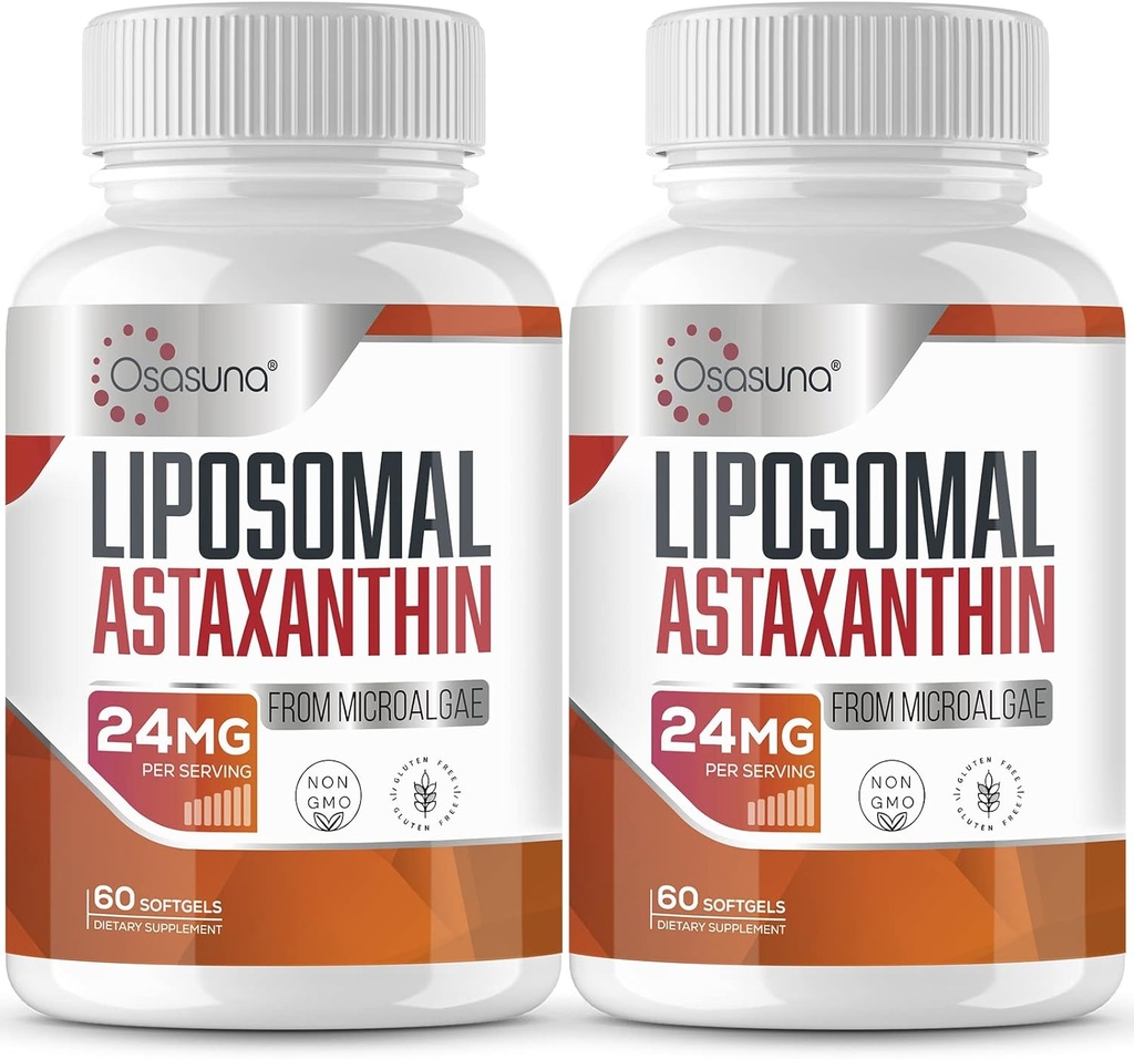 Liposomski astaksantin Dodatek 24MG, maksimalna absorpcija, antioksidant močnejši od VIT C, brez GMO & gluten - 120 Mehčalci( oskrba 4 mesece)