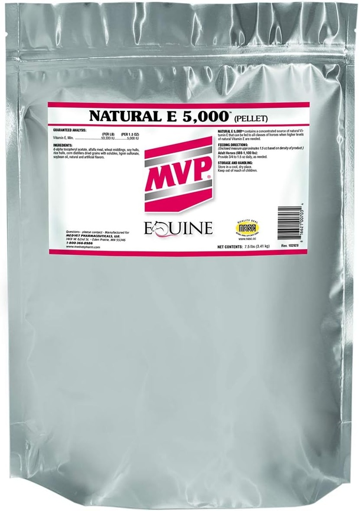Naravni E 5.000 (7,5 lb) Naravna oblika vitamina E za boljšo biorazpoložljivost za konje