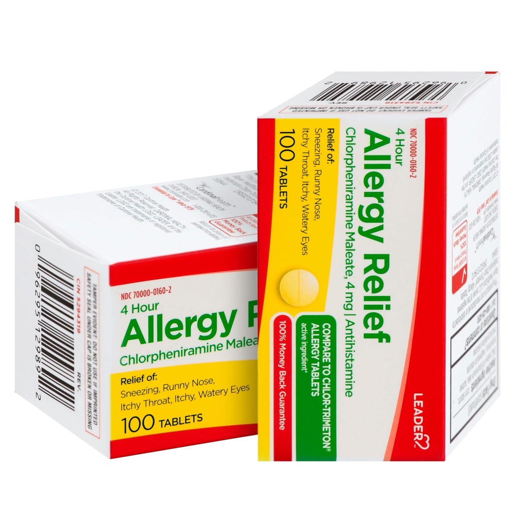 Alergija 4. ure, tablete klofeniramin maleat, antihistaminik, 4 mg, 100, pakiranje po 2