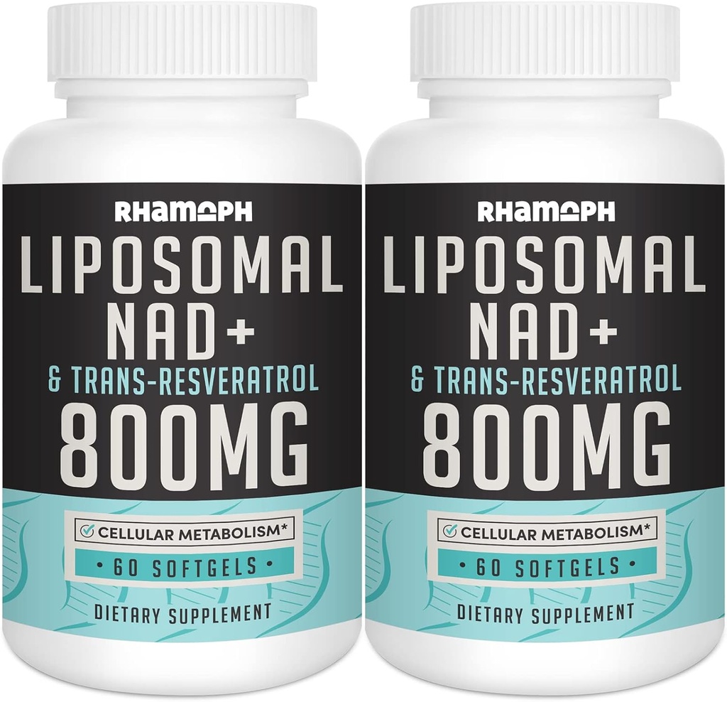 Liposomna NAD+ 800 mg s transresveratrolom 300 mg, največjo absorpcijo, dejansko NAD+ Povečanje dopolnilo za zdravo staranje, celično energijo, DNA popravila, dolgoživost - 120 Softgels