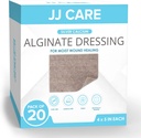 JJ CARE Silver Calcium Alginate Rane obleko (Pack of 20) 4x5, Silver Alginate Rane obleko individualno pakirana, zelo Absorbent ne-doslednih pasovi za nego ran