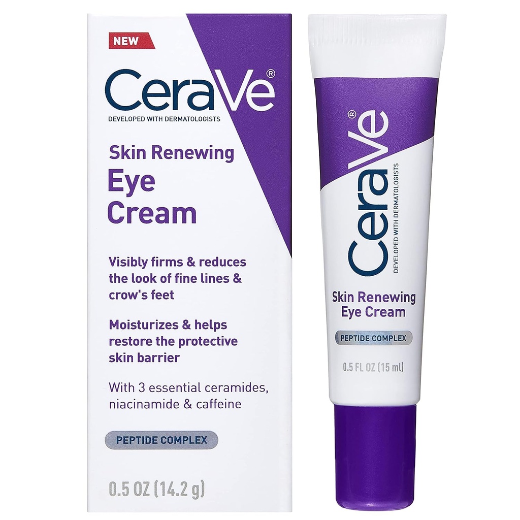 CeraVe Kožna krema za oči za gube, krema za oči s peptidi + kofein + niacinamid, za gube in vrane noge, paraben brezplačno in optalmolog testiran