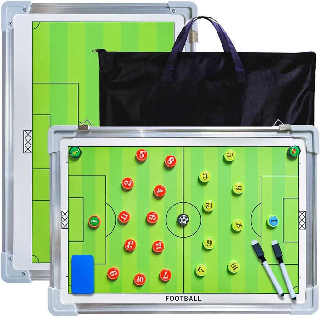 Pure Vie Magnetic Soccer Coaching Tactics Board, Prenosni Nogomet Clipboard za trenerje Nogomet Dry Erase Whiteboard strategija Taktični Blackboard nogometni trener Board z označevalci igralca, Pen in Eraser