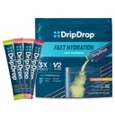 DripDrop Hydration Packets - Sunburst Variety Pack - enodelni serve Elektroliti v prahu pijača Mix - limona limete, jagode, Breskve, Črna češnja - Non-GMO, Gluten Free, Vegan - 32 palic