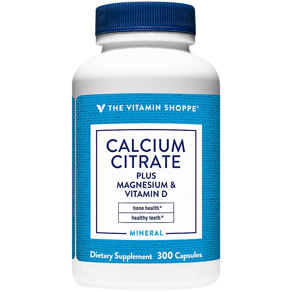 Vitaminska trgovina Kalcijev citrat +magnezij&vitamin D, multimineralna dopolnila za zdravje kosti, vitamin D Aids Absorpcija, kalcij 999 mg, magnezij 567 mg, vitamin D 612 i.e. na dnevni odmerek (300 kapsul)