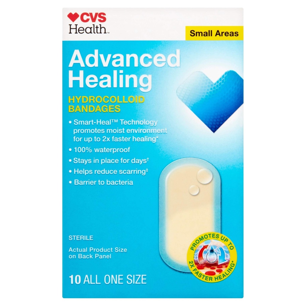 CVS Napredno zdravljenje Hydrocololoid Bandages (majhna območja)