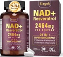 NAD Supplement, Liposomal NAD+ Supplement with Resveratrol, NAD Resveratrol Supplement - Boost NAD+ for Aging Defense, Energy, Focus - Ultra Antioxidant Capsules，30