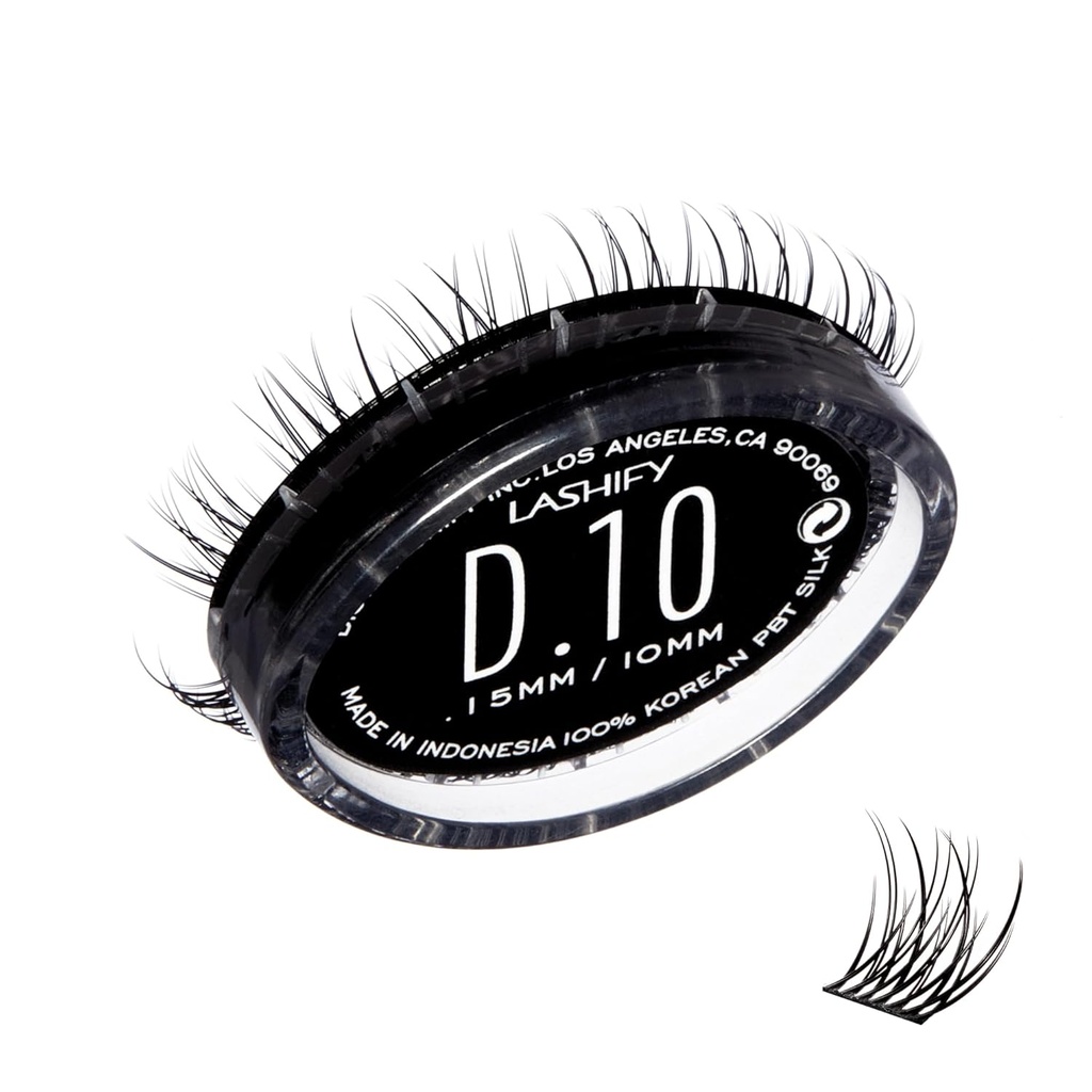 Lashify Drama 10mm Gossamer trepalnice razširitve ponovno polnjenje, črna, Easy DIY lažnih las za naravni videz