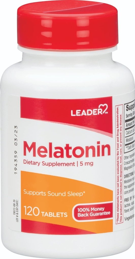 Vodja Melatonin 5MG tablete 120 Ct. naravna pomoč za spanje za mirne noči
