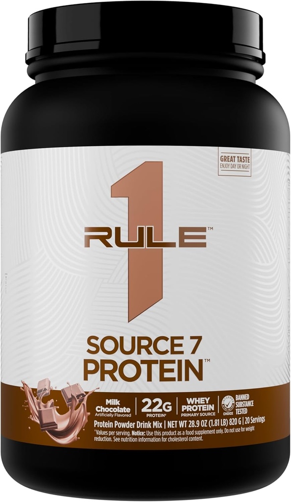 Pravilo 1 Vir 7 Protein – Decadent Flavor, Velvety gladka tekstura, 22g Every Protein, in 10g Seveda se pojavljajo EAAs na služijo iz 7 Premium virov (1.8 funtov*, mlečna čokolada)