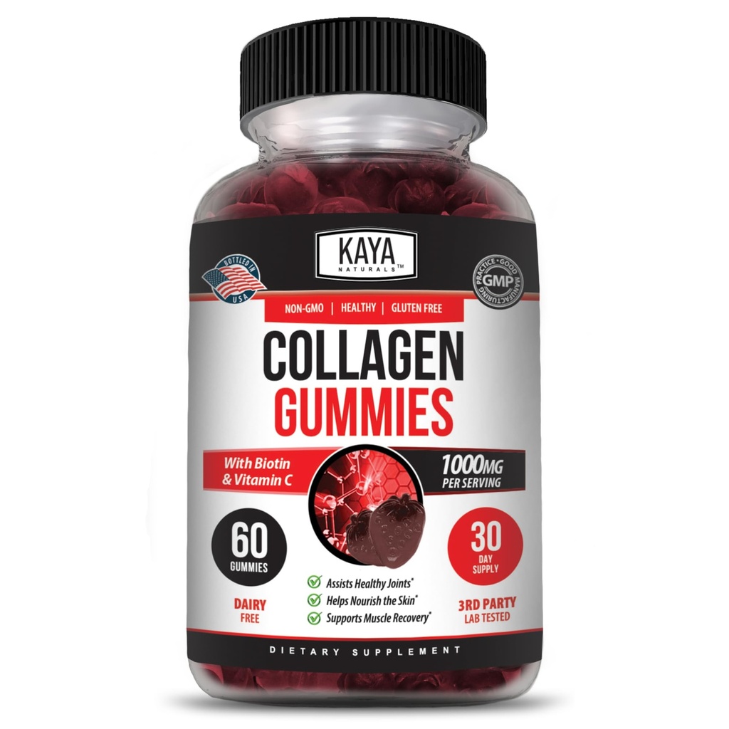 Kaya Naturals Colagen Gumies za moške in ženske dodatek 