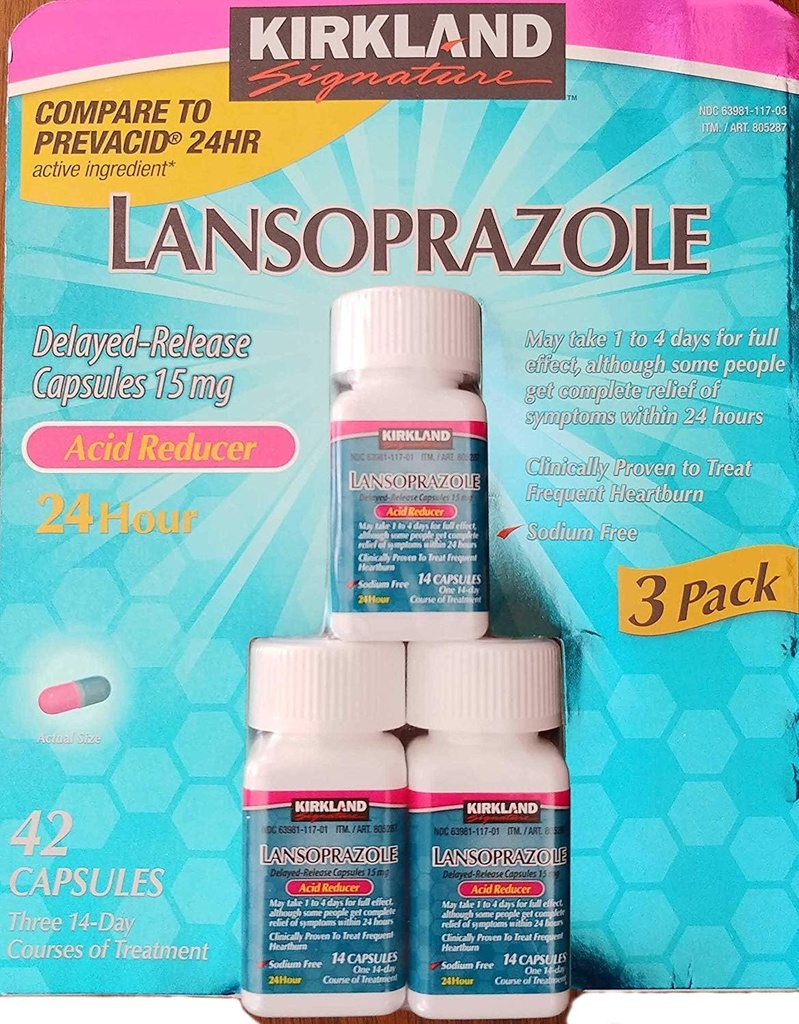 Kirkland signature Lansoprazol 15 mg. reduktor kisline, 42 kapsul
