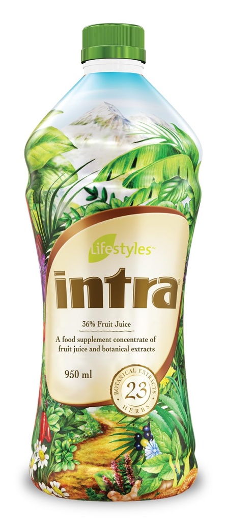 Intra Lifestyles Herbal Juice Drink – Botanična pijača za imuno podporo, Detox, Prebavno in kardiovaskularno zdravje – 23 Botanični ekstrakti – Izdelano v Kanadi 1 steklenica 950 ml (32 fl oz)