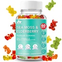 BIO VITALICA Sea Moss Gumies Elderberry BioVitalica - Vitamin C D + cink - Irish Seamoss Vegan Gummy z Sea Moss Gel & Prašek za imuniteto, Detox - za odrasle in otroke