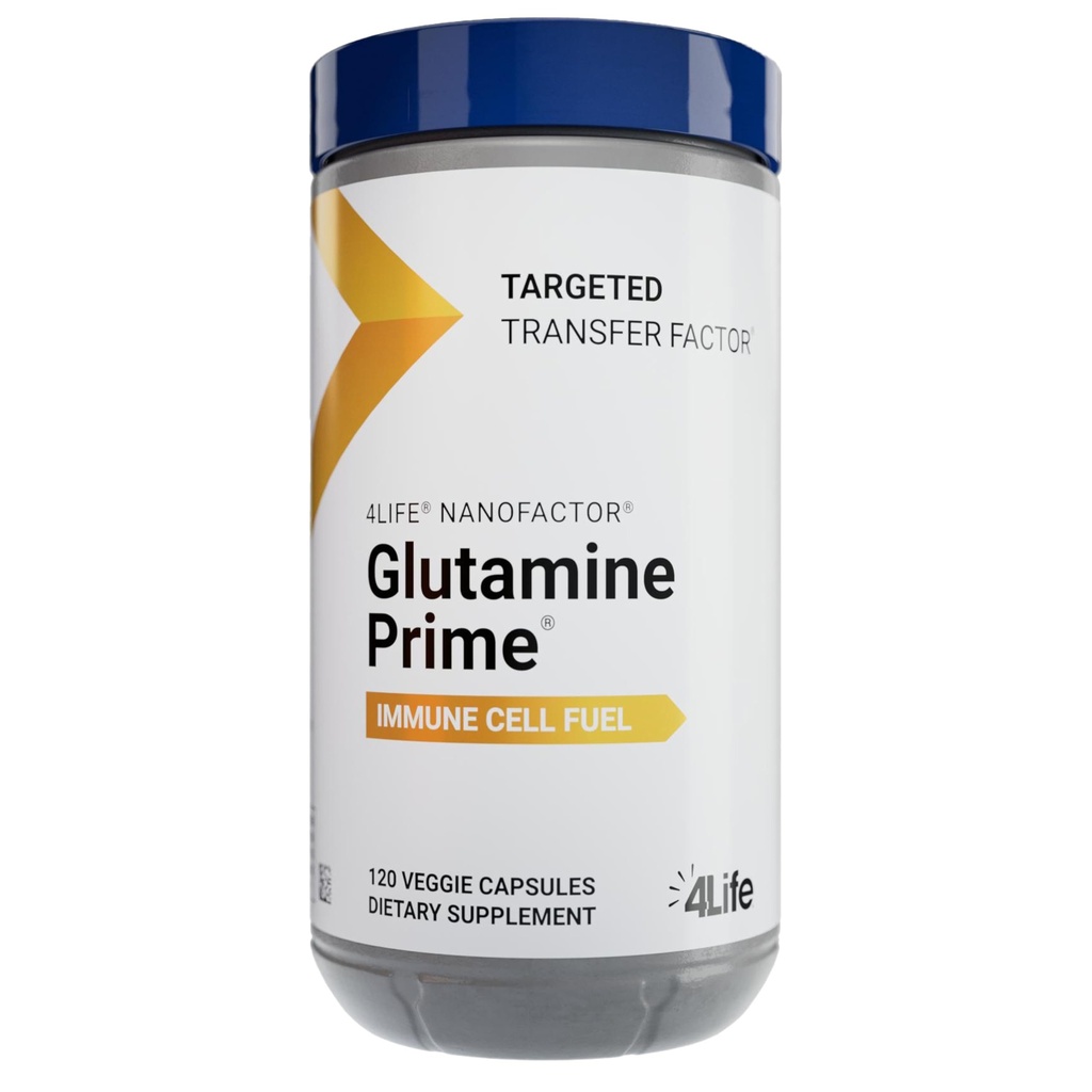 4Life Glutamin Prime - gorivne imunske celice z glutamin in okrepiti celično komunikacijo z NanoFactor - Wellness and Energy - 120 Veggie kapsule
