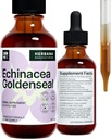 Echinacea in Goldenseal 2 fl oz Liquid Extract - naravni zeliščni dodatek - Imunske podporne kapljice - Izboljšaj spanje 
