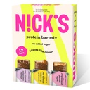 Nick's Protein Bars Chocolate Variety Pack High Protein, Low Calories, Low Carb Keto Prijazni prigrizki Brez dodanega sladkorja, Slani arašid, Čokolada Karamela in mandljeva čokolada (12 Pack)