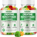 Kreatin Monohidrat Gumies 5g - Kreatin za ženske in moške - Predworkout dodatek za mišično moč, mišice graditelj, Energy Boost Low Sugar Žvečilni gumiji 160 Število