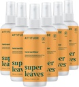 ATTITUDE pršilo za ročno čiščenje, EWG preverjeno, Kills Germs & Bakteria, Vegan & rastlin-based, varno za odrasle in otroke, Orange Blossom & Eucalyptus Scent, 3,38 Fl Oz (Pack of 6) (Spray steklenica)