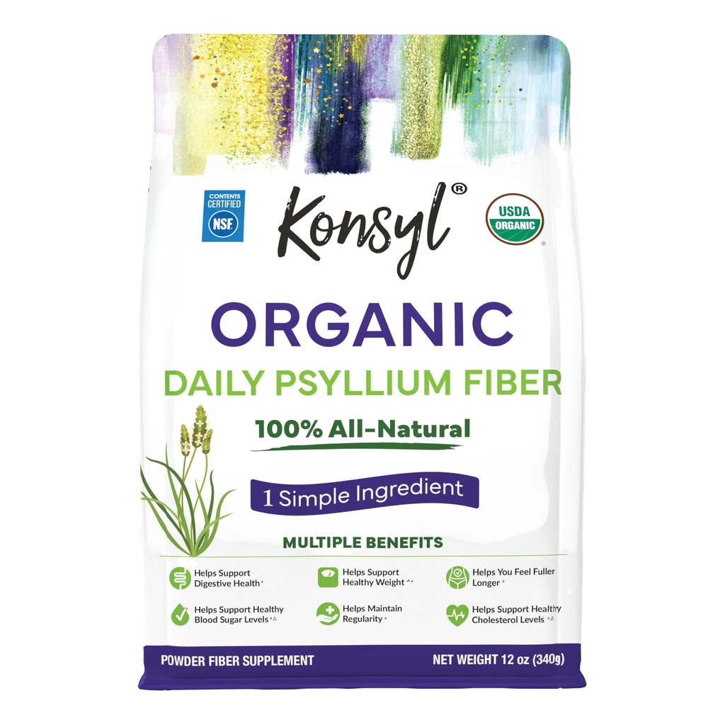 Konsyl Organic Psyllium Husk Powder, 5g topne vlaknine na osnovi rastline na serviranje – USDA Organic, Non-GMO, Gluten Free, Sugar Free, Vegan, 12 Ounce (Pack z 1)