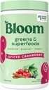 Bloom Nutrition Superfood Greens Powder, Prebavne encime s probiotiki in prebiotiki, Gut Health, Bloating Relief za ženske, Klorella, Green Juice Mix z Beet Root, 25 SVG, Spiced Cranberry