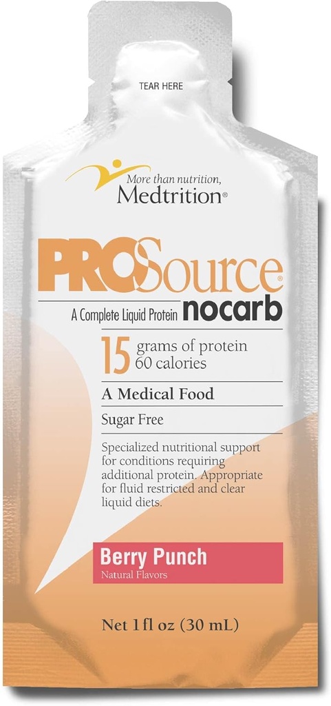Medtrition ProSource NoCarb Berry Punch Energy Tekoči paketi