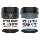 Čokoladno olje MCT v prahu in kolagen peptidi, 1lb + nearomatizirano olje MCT v prahu in kolagen peptidi, 1lb