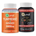 Qunol CoQ10 & Kurkumer: Kurkumin, 2400mg, 105 Kapsule & Ultra CoQ10 100mg, 90 Softgels