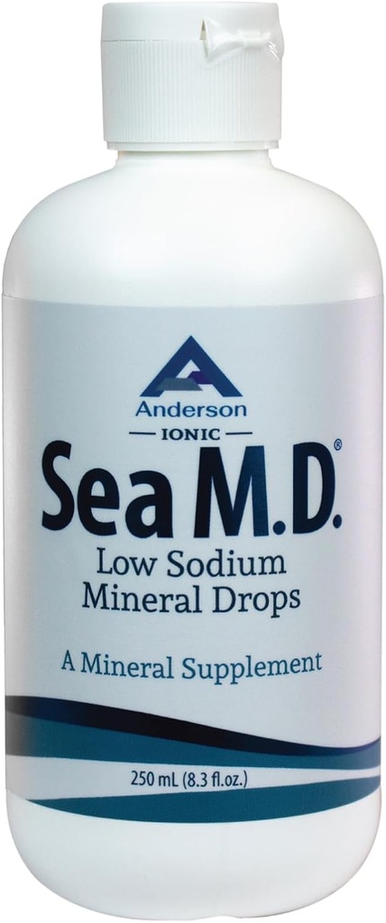 Anderson Sea M.D. Zgoščene mineralne kapljice, Jonski elektrolit Magnezij dopolnilo, AIDS v mišičnih krčih, Tekoči magnezij in Trace Mineral, Enostavno vzeti, 8.3 fl oz, 120 Servings