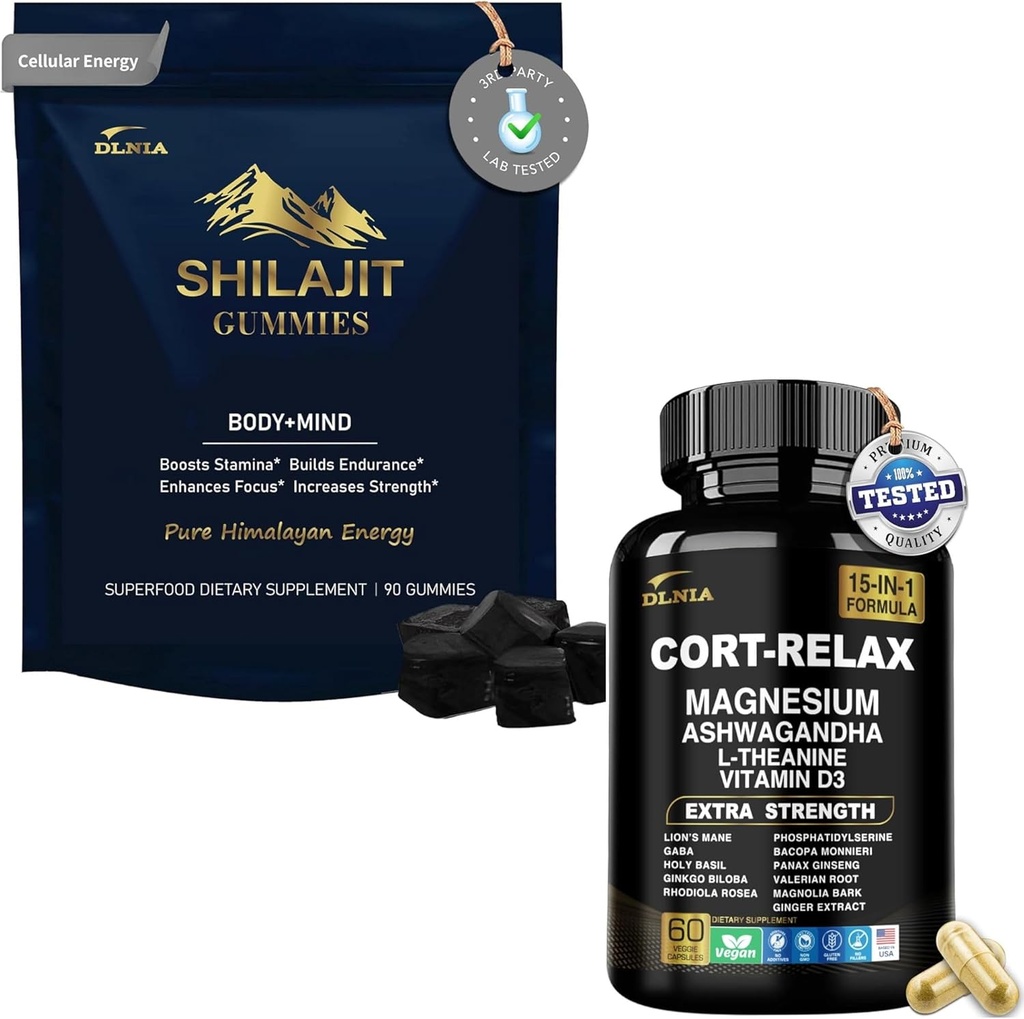 Shilajit Ashwagandha Gumies & Magnezij Calm Supplement Duo