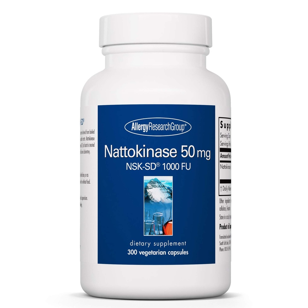 Alergija Raziskovalna skupina Nattokinase 50mg dodatek - NSK-SD 1000 FU, kardiovaskularna podpora, Cirkulacijsko zdravje, vegetarijanske kapsule - 300 Count