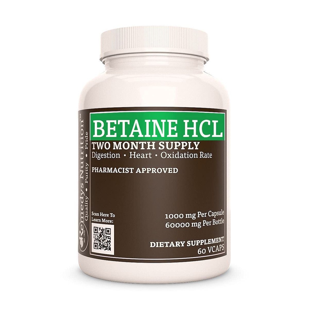Remedy's Nutrition Betain HCL (Hydroklorid) 