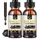 (2-Pack) Visoka moč Shilajit Čista himalajska organska tekočina dodatek, Shilajit Resin kapljica za moške in ženske, Max Potency 85+ Čista sled Minerali in Fulvic kislina za energijo, Presnova in Imunska podpora