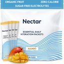 Nectar Hydration Packets - Elektrolitski paketi v prahu - brez sladkorja & 0 Calorie - Tekoče tekoče sadje dnevno IV Hydrate palice za dehidracijo in hitro rehidracijo (Mango 18 Pack)