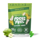 FocusFuel Energy Chews – Green Apple Flavor (15 Servings) – 100mg kofein + B12, Magnezij, Alfa GPC – Boost Focus & Energy – Brez Crash ali Jitters