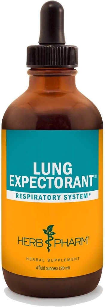 Herb Pharm Lung Expectorant Liquid Herbal Formula za podporo dihalnega imunskega odziva - 4 Ounce